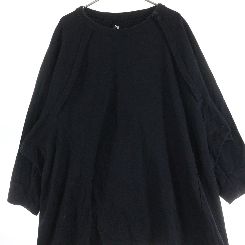 Ground Y(グラウンドワイ) 切替加工長袖コットンカットソー ブラック GZ-T02-008