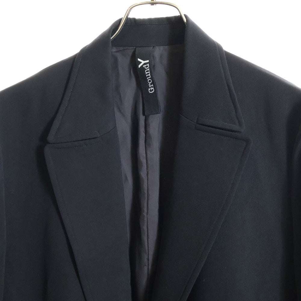 Ground Y(グラウンドワイ) 1ボタン レーヨン混 タブコート ブラック GK-C01-106