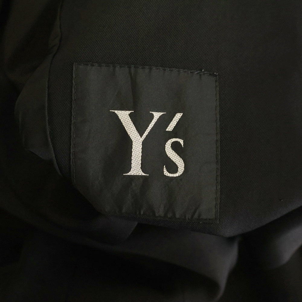 Y's(ワイズ) ビックシルエット ダブルブレスト ピークドラペル ロング ドレープ テーラードジャケット レディース ブラック YN-J54-113