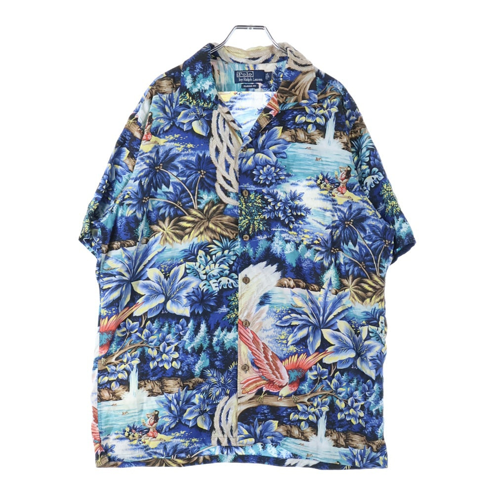POLO RALPH LAUREN(ポロラルフローレン) 90S CLASSIC FIT 総柄 不死鳥 レーヨン オープンカラー 半袖アロハシャツ マルチカラー