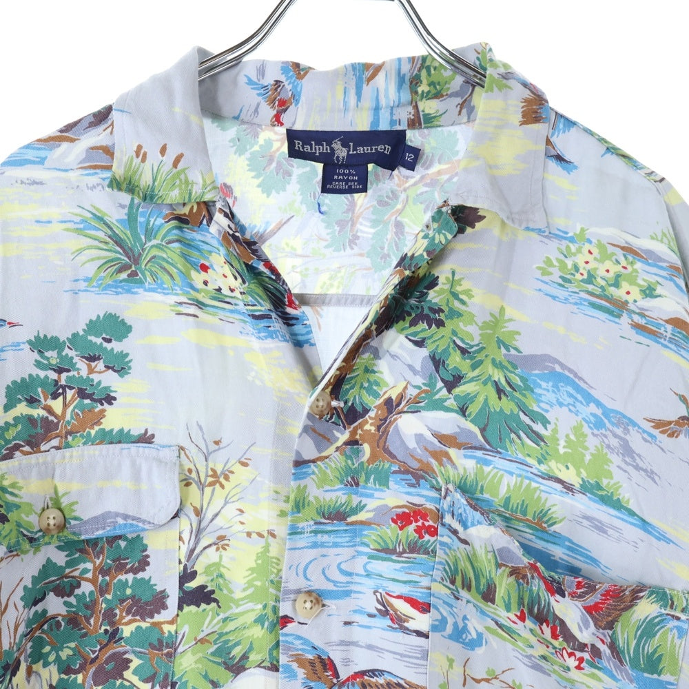 RALPH LAUREN(ラルフローレン) 80S 総柄 レーヨン オープンカラー 長袖