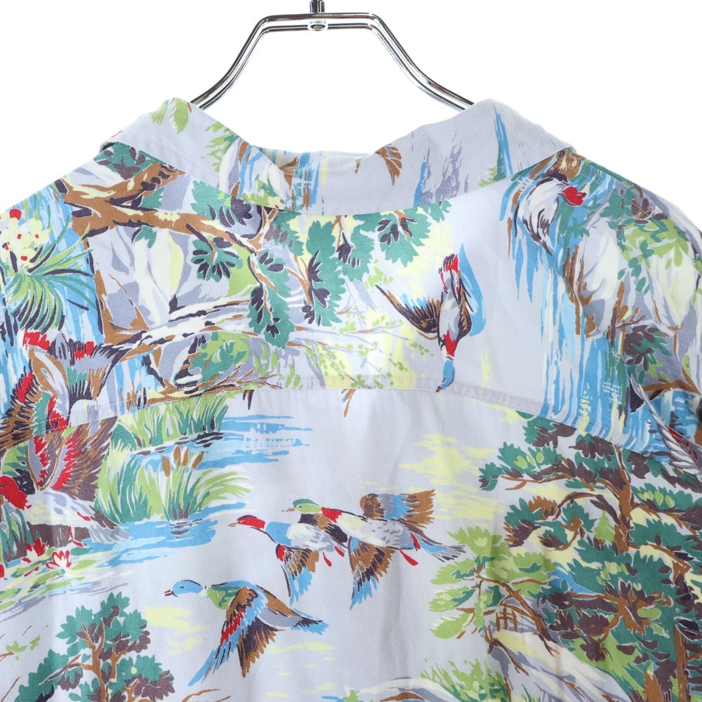 RALPH LAUREN(ラルフローレン) 80S 総柄 レーヨン オープンカラー 長袖アロハシャツ マルチカラー