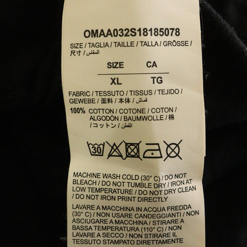 OFF-WHITE(オフホワイト) 18SS DIAG FIRE SPLICED S/S T-SHIRT ダイアゴナル ファイヤースプライスド 半袖Tシャツ カットソー ブラック OMAA032S18185078