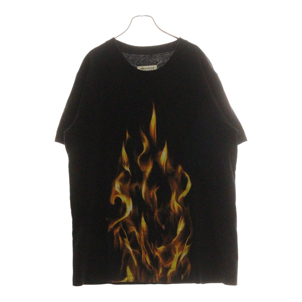 Maison Margiela 1(メゾンマルジェラ) 15SS FLAME T-SHIRT フレイム フロントプリント 半袖Tシャツ カットソー ブラック S31GC0432 S21058