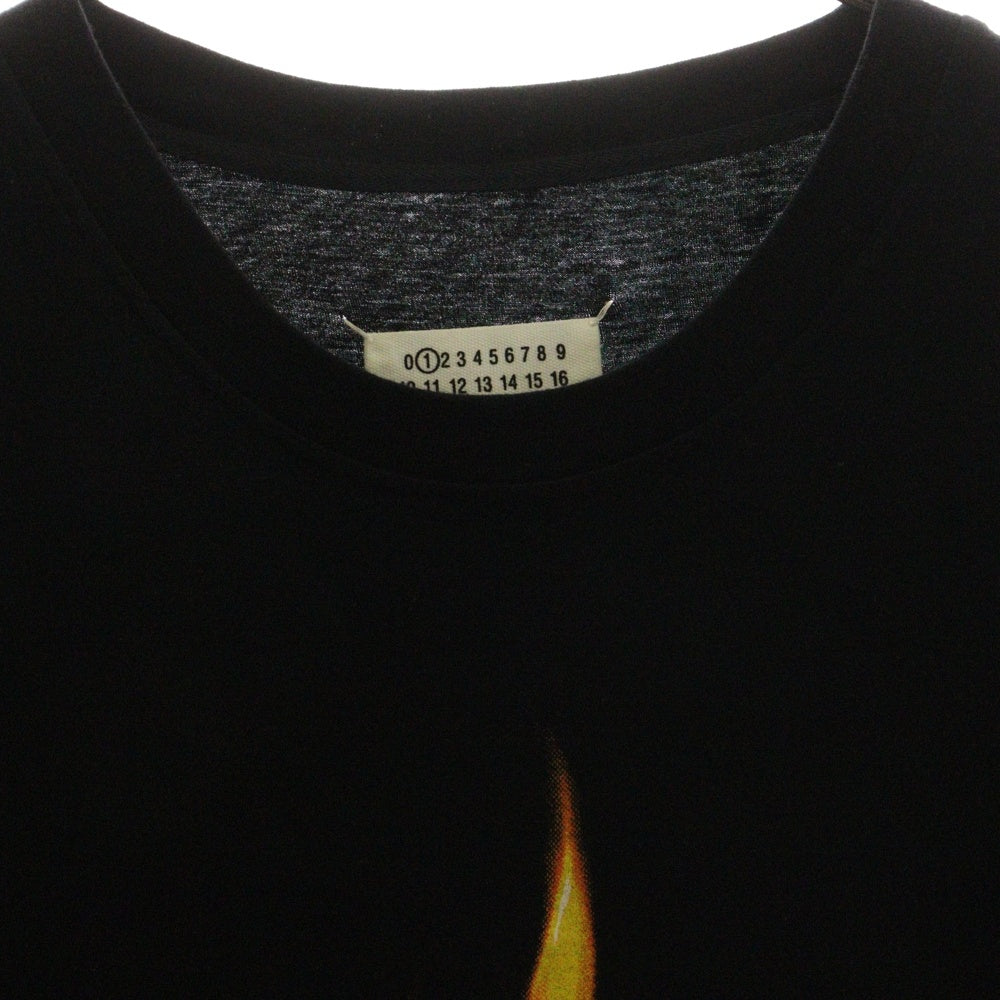 Maison Margiela 1(メゾンマルジェラ) 15SS FLAME T-SHIRT フレイム フロントプリント 半袖Tシャツ カットソー ブラック S31GC0432 S21058