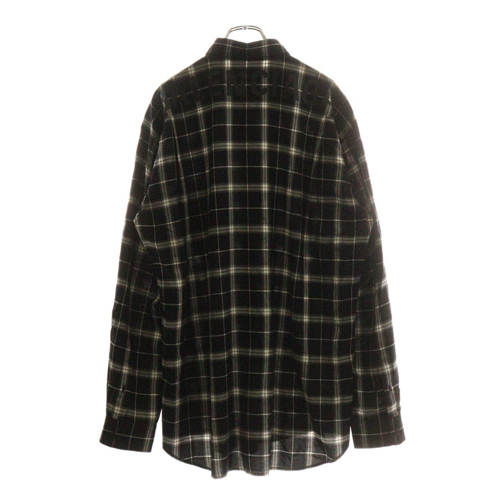BALENCIAGA(バレンシアガ) 19SS Back Logo Check L/S Shirt バックロゴ チェック長袖シャツ ブラック 556878 TDM03