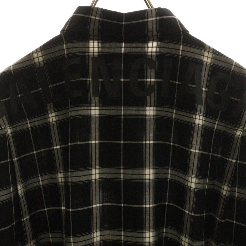 BALENCIAGA(バレンシアガ) 19SS Back Logo Check L/S Shirt バックロゴ