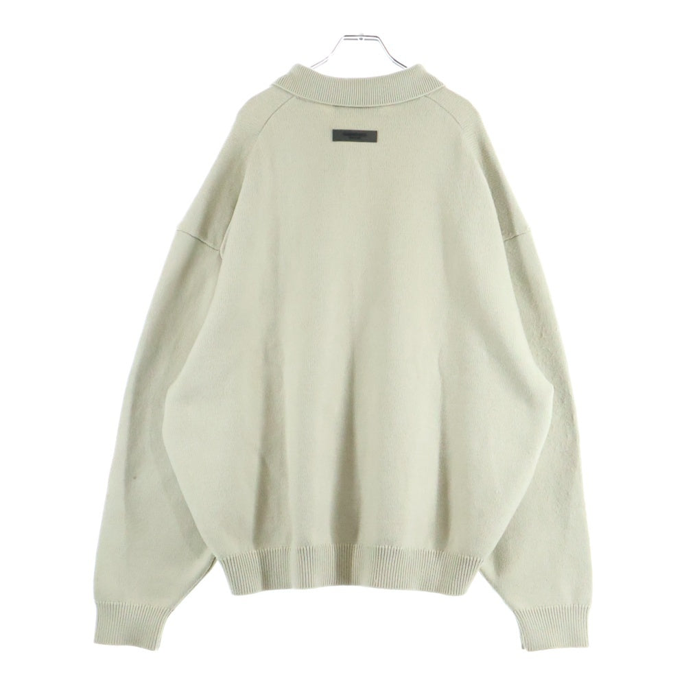 ESSENTIALS FEAR OF GOD(エッセンシャル フィアオブゴッド) 1977 KNIT LOGO LS POLO フロントロゴデザイン 1B ニットポロ セーター ベージュ
