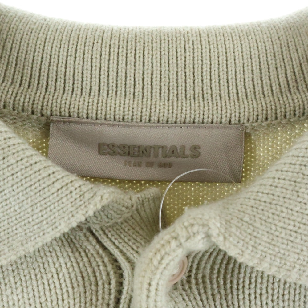 ESSENTIALS FEAR OF GOD(エッセンシャル フィアオブゴッド) 1977 KNIT LOGO LS POLO フロントロゴデザイン 1B ニットポロ セーター ベージュ