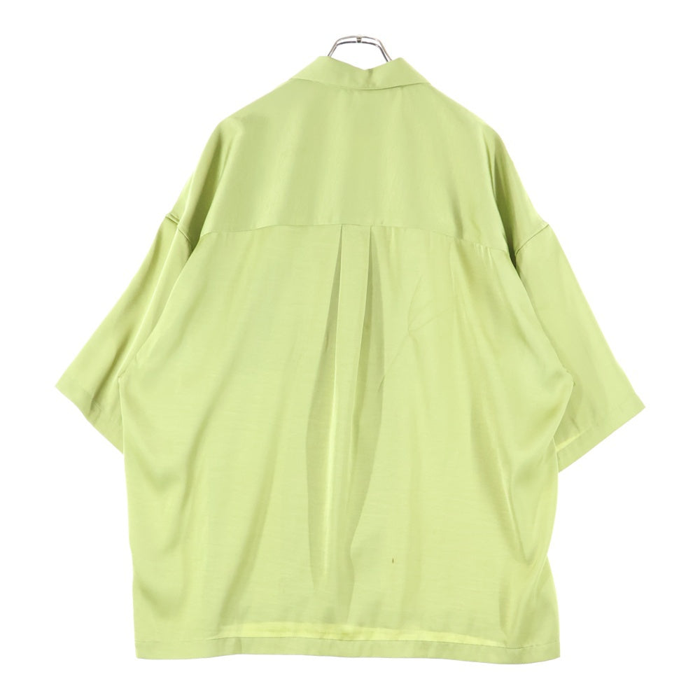 MAISON SPECIAL(メゾンスペシャル ) シャイニーサテンプライム オーバー オープンカラー 半袖シャツ グリーン 11221311243