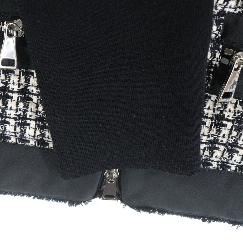 MONCLER(モンクレール) 23SS CARDIGAN TRICOT ツイード カーディガン ジャケット レディース ブラック/ホワイト I10939B00015
