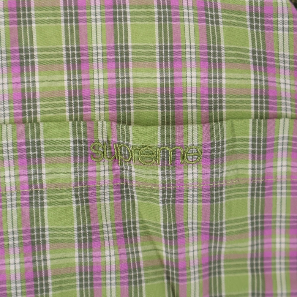 SUPREME(シュプリーム) 24SS Loose Fit Mini Plaid S/S Shirt ルーズフィット ミニプレイド 半袖シャツ グリーン