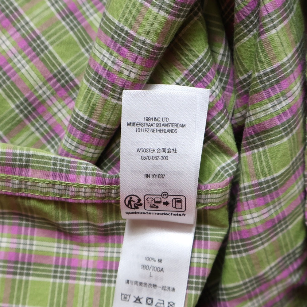 SUPREME(シュプリーム) 24SS Loose Fit Mini Plaid S/S Shirt ルーズフィット ミニプレイド 半袖シャツ グリーン