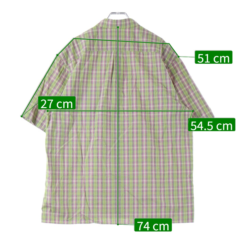 SUPREME(シュプリーム) 24SS Loose Fit Mini Plaid S/S Shirt ルーズフィット ミニプレイド 半袖シャツ グリーン