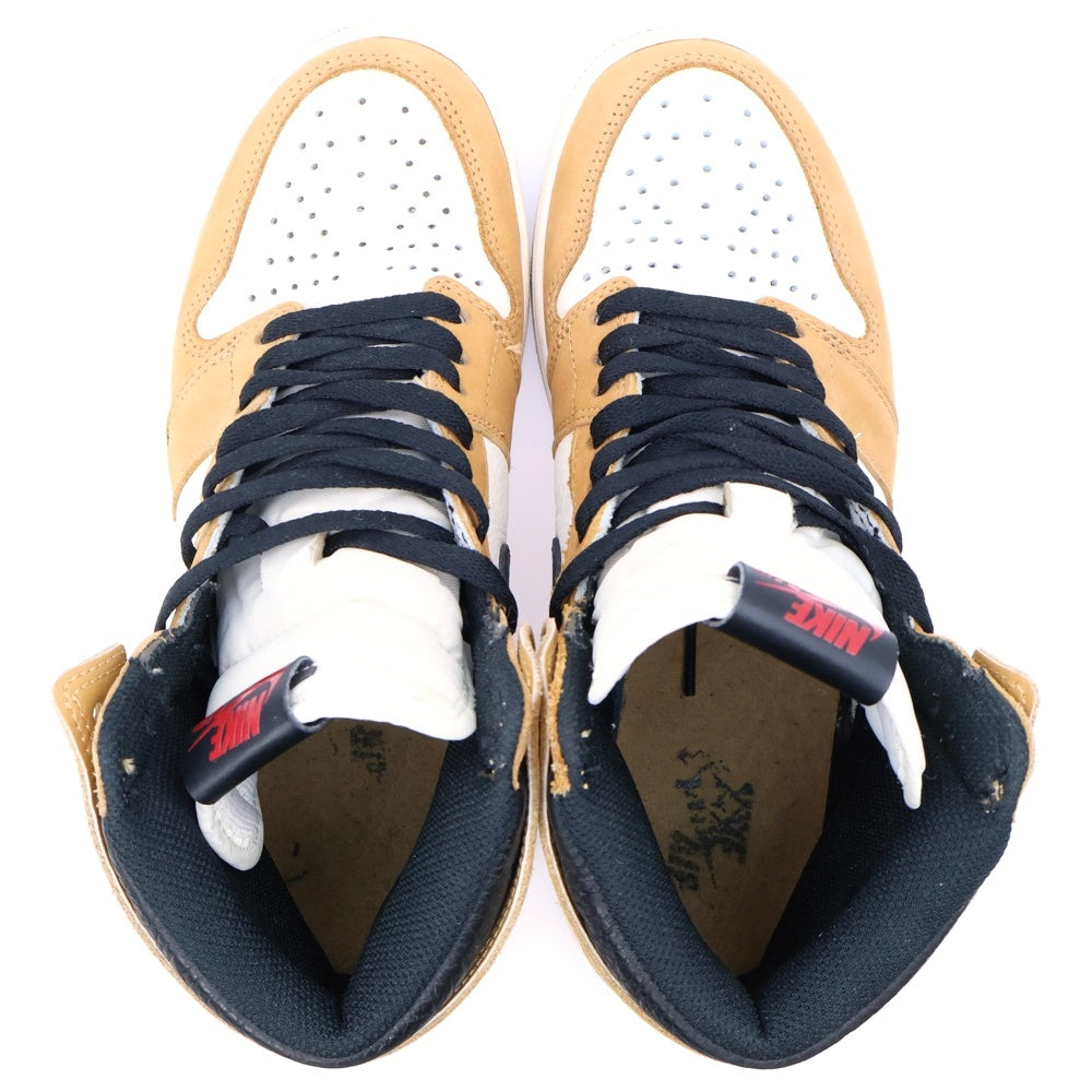 NIKE(ナイキ) AIR JORDAN 1 RETRO ROOKIE OF THE YEAR エアジョーダン レトロ ルーキオブザイアー ハイカットスニーカー ブラウン/ホワイト US8/26cm 555088-700