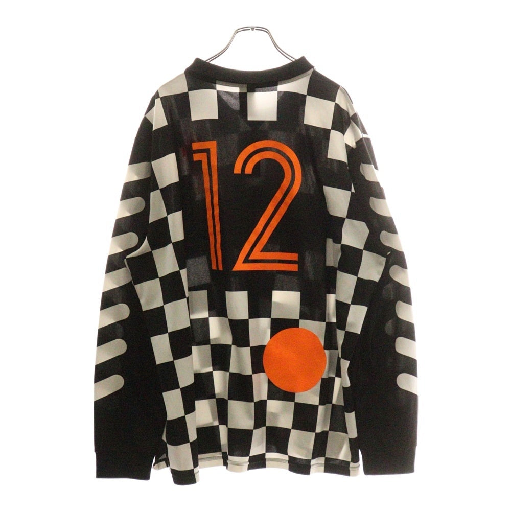 NIKE(ナイキ) 18SS ×OFF-WHITE FB JERSEY AWAY オフホワイト フットボール アウェイ ジャージ チェック柄長袖 ロングスリーブシャツ ブラック/ホワイト AO1217-010