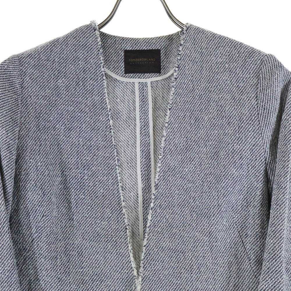 TOMORROWLAND(トゥモローランド) ノーカラー カットオフ ジャケット グレー レディース 13-07-61-07251