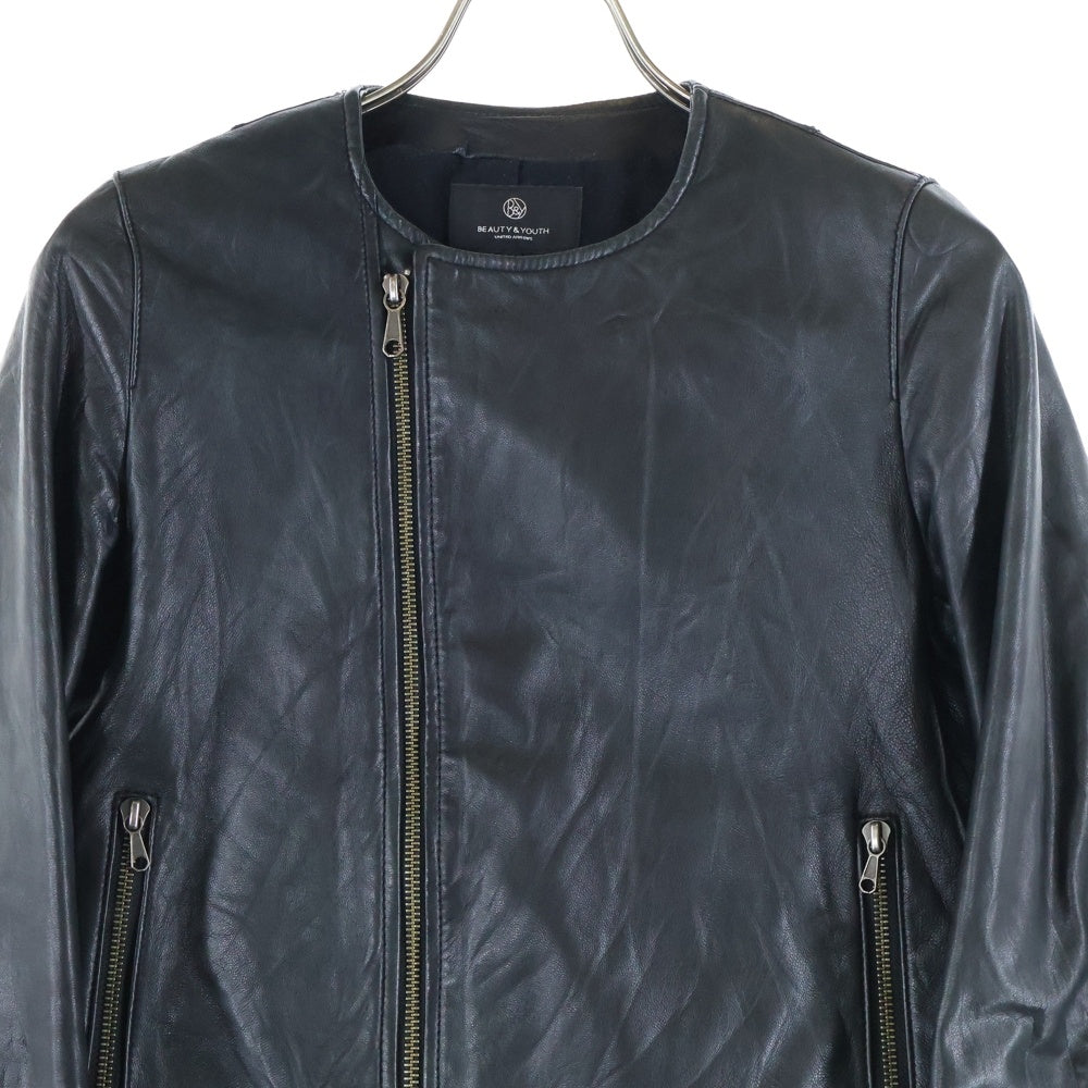 BEAUTY&YOUTH UNITED ARROWS(ビューティーアンドユースユナイテッドアローズ) ジップアップ レザー ライナーボアジャケット ブラック レディース 1625-617-0008