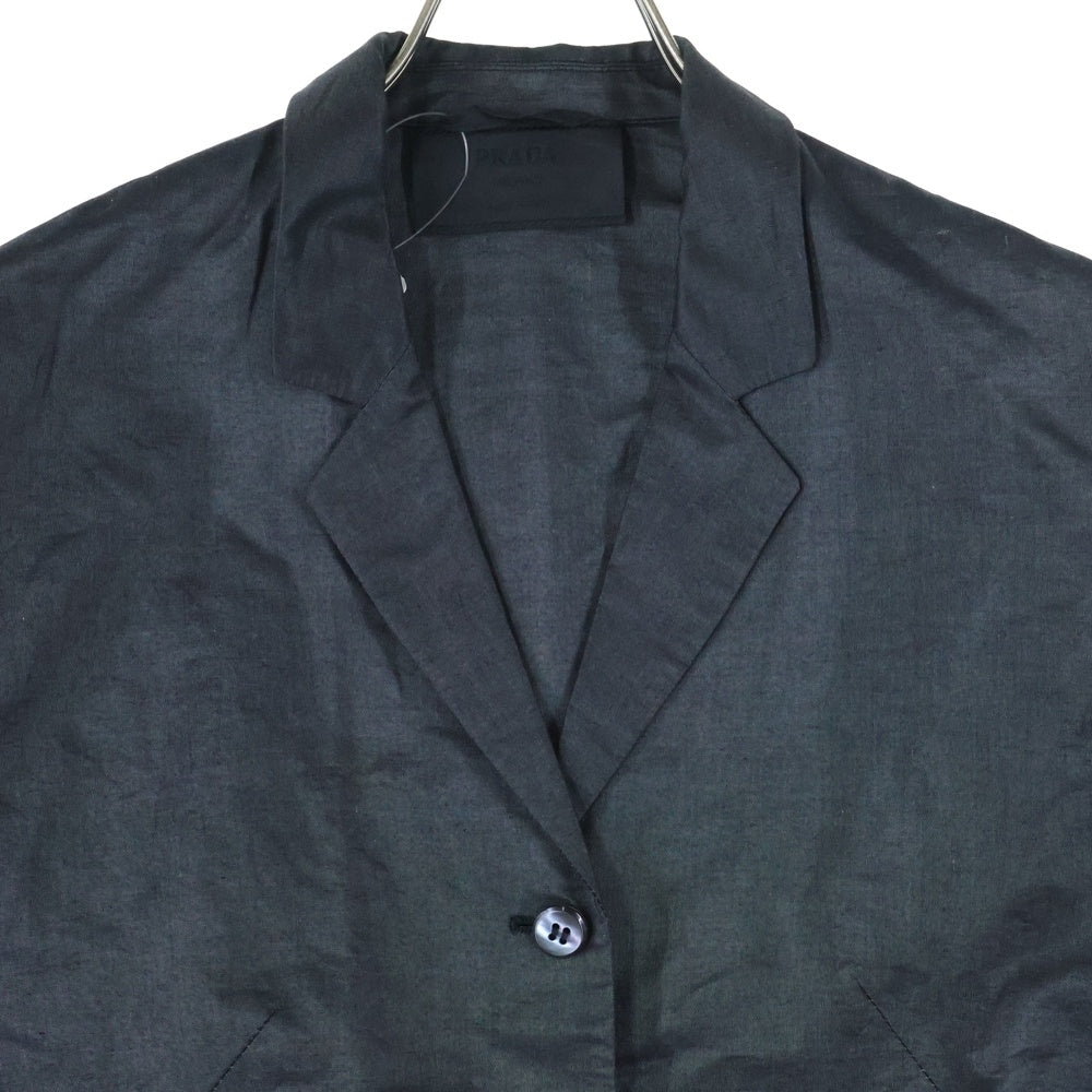 PRADA(プラダ) コットン 3ボタンシングルテーラードジャケット レディース ブラック
