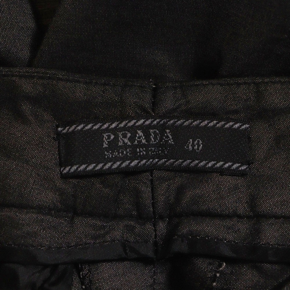 PRADA(プラダ) コットン ストレートスラックスパンツ レディース ブラック