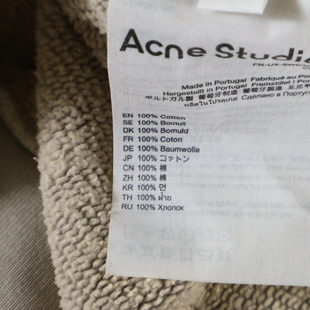 Acne Studios(アクネ ストゥディオズ) 25AW バックロゴパッチ プルオーバースウェットパーカー フーディー ベージュ FN-UX-SWEA000019