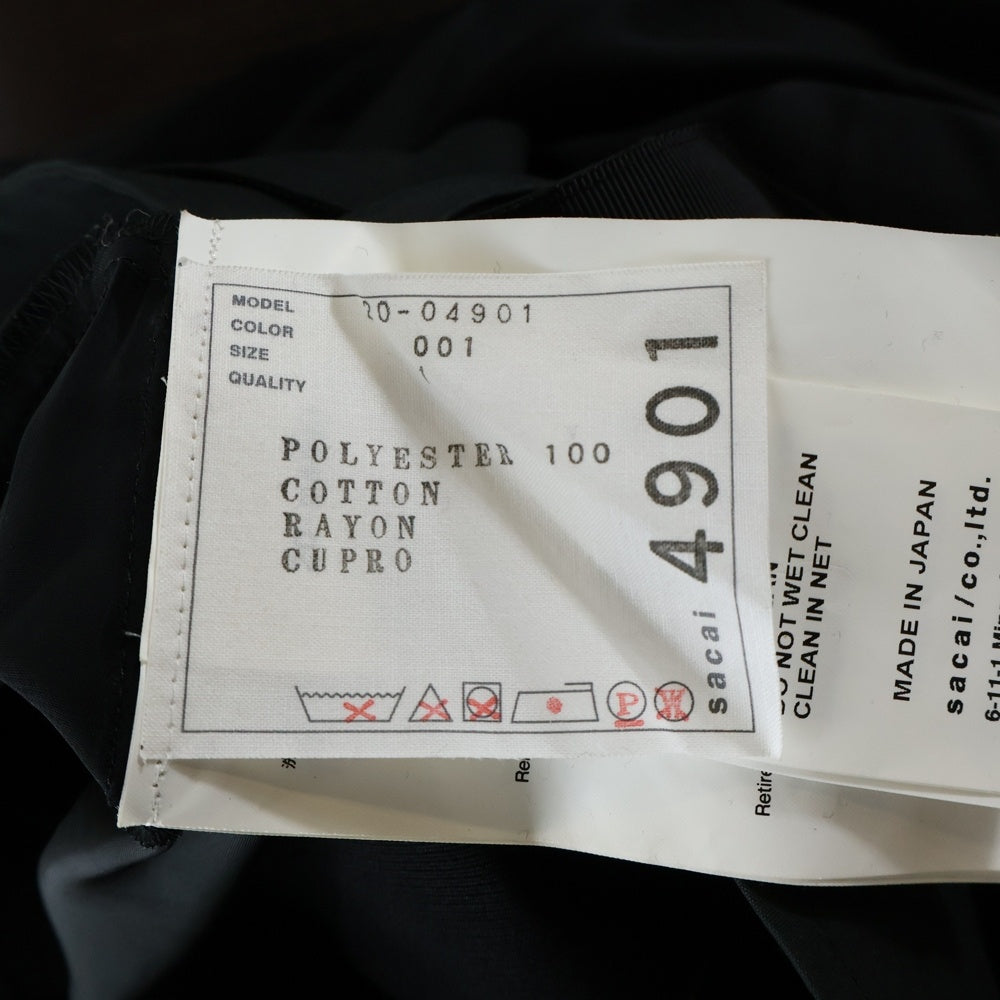 Sacai(サカイ) 20SS パッチワーク フレアラップロングスカート レディース ブラック 20-04901