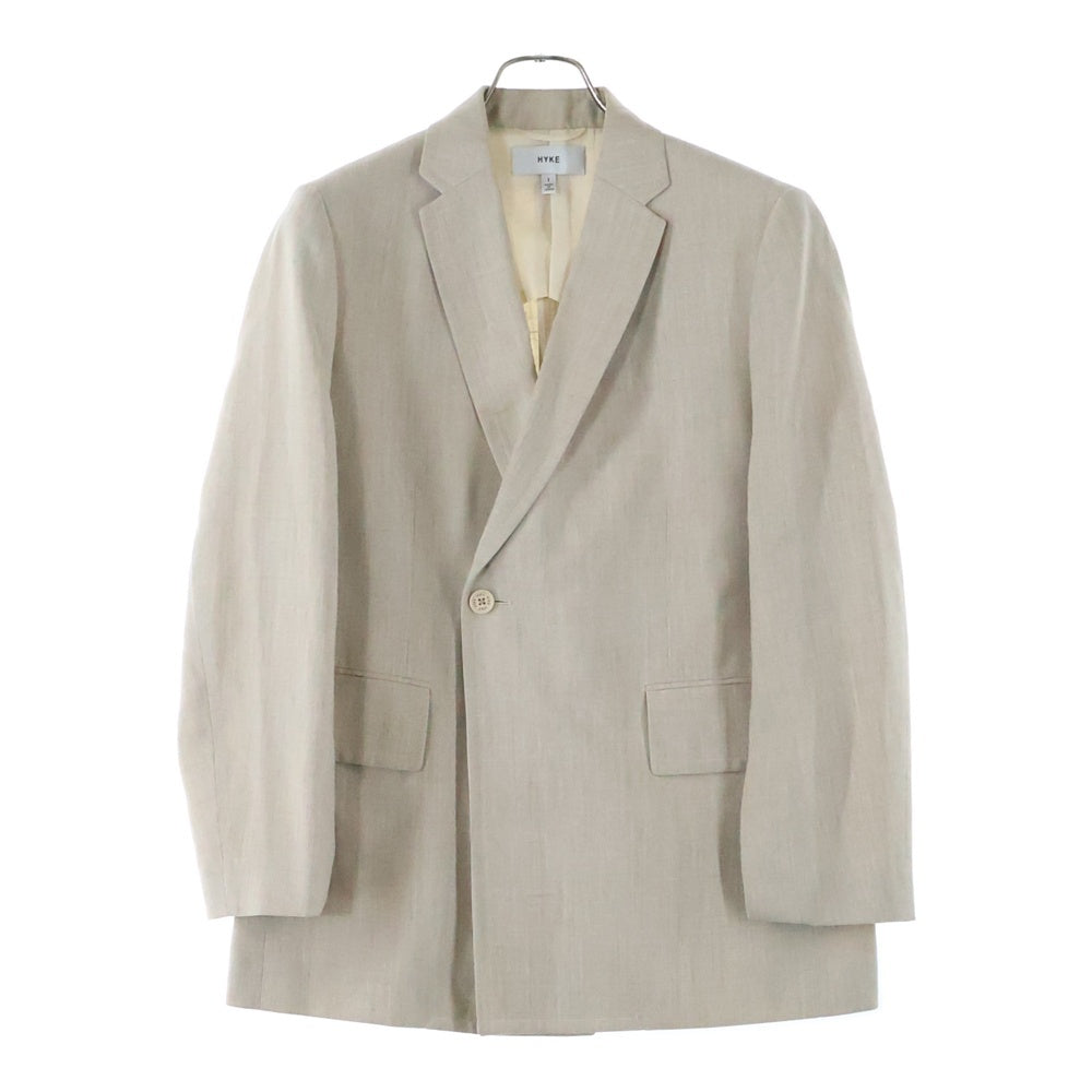 HYKE(ハイク) 20SS レーヨン混 シングルテーラードジャケット ベージュ 201-17230