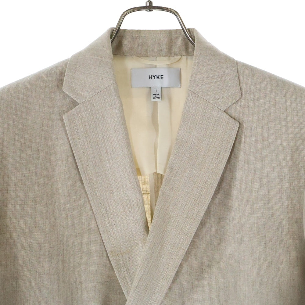 HYKE(ハイク) 20SS レーヨン混 シングルテーラードジャケット ベージュ 201-17230