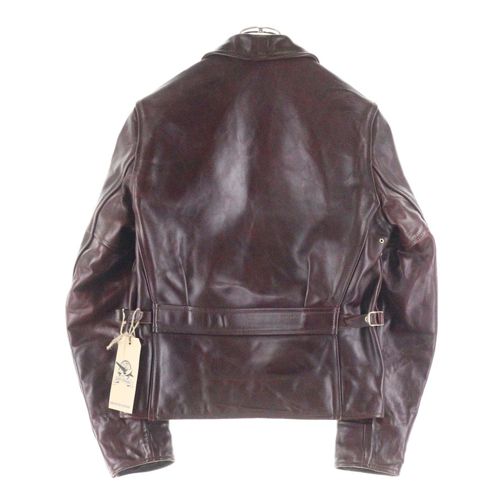 AERO LEATHER(エアロレザー) HALFBELT STF ハーフベルト スーパータイトフィット ホースハイド シングルライダース レザージャケット ボルドー