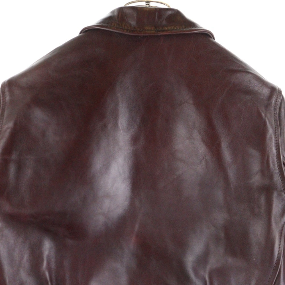 AERO LEATHER(エアロレザー) HALFBELT STF ハーフベルト スーパータイトフィット ホースハイド シングルライダース レザージャケット ボルドー