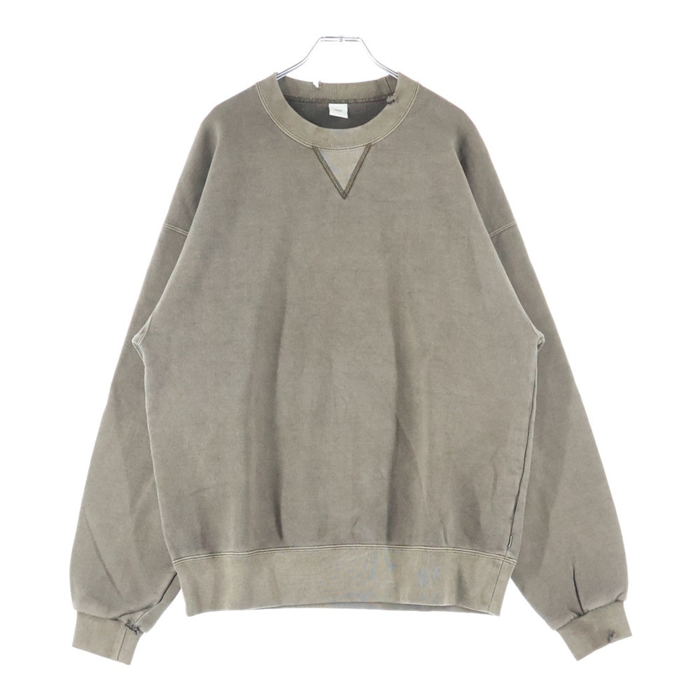 NO BRAND(ノーブランド) OVY オヴィー Pigment Damage Processing Crew Neck Sweat ピグメントダメージプロッセシング クルーネックスウェット トレーナー ブラウン