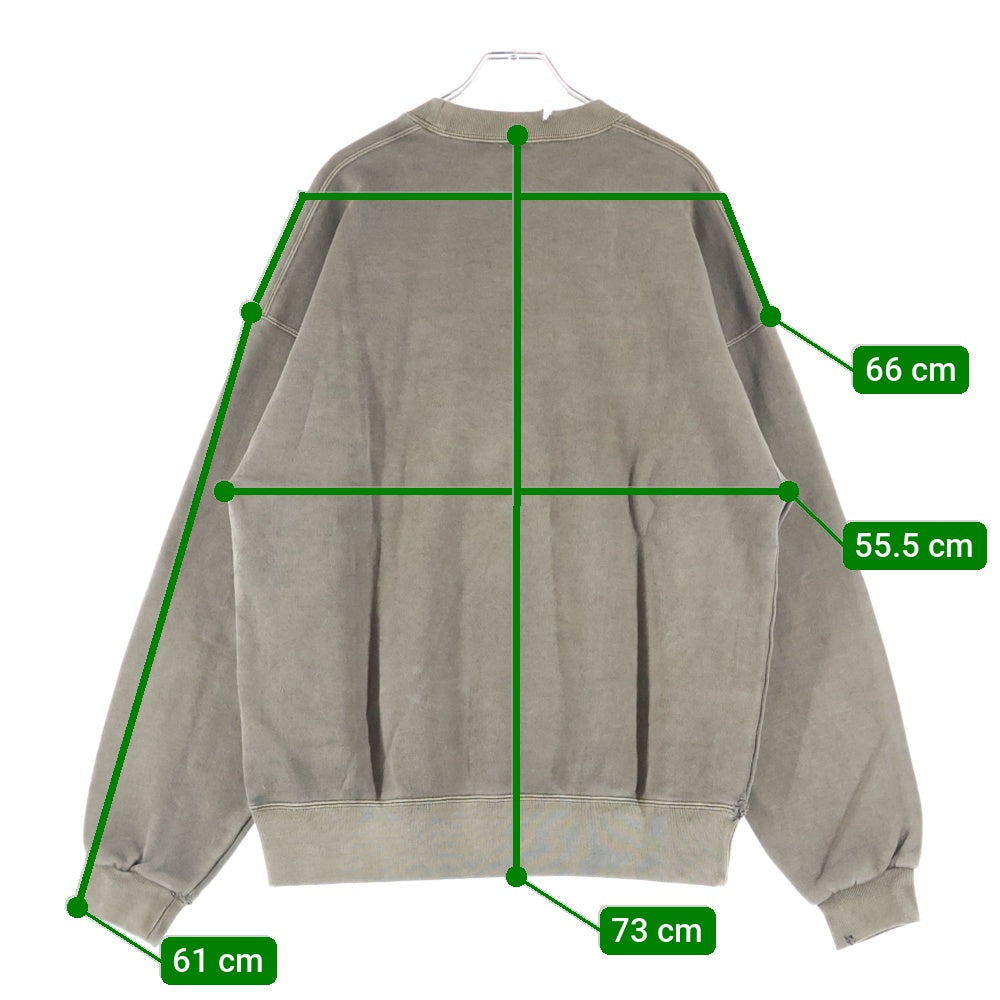 NO BRAND(ノーブランド) OVY オヴィー Pigment Damage Processing Crew Neck Sweat ピグメントダメージプロッセシング クルーネックスウェット トレーナー ブラウン