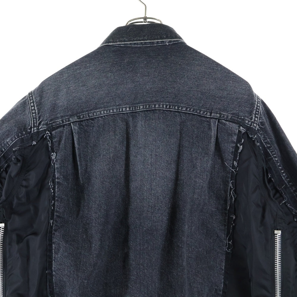 Sacai(サカイ) 20AW Denim × MA-1 Jacket ドッキング デニム トラッカージャケット ブラック SCM-022