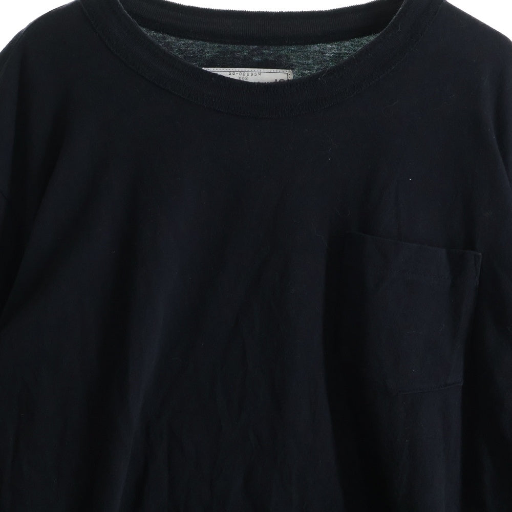 Sacai(サカイ) Zip Sleeve Long Tee ジップスリーブTシャツ ブラック 20-02295M