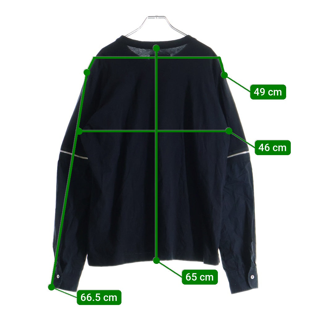 Sacai(サカイ) Zip Sleeve Long Tee ジップスリーブTシャツ ブラック 20-02295M