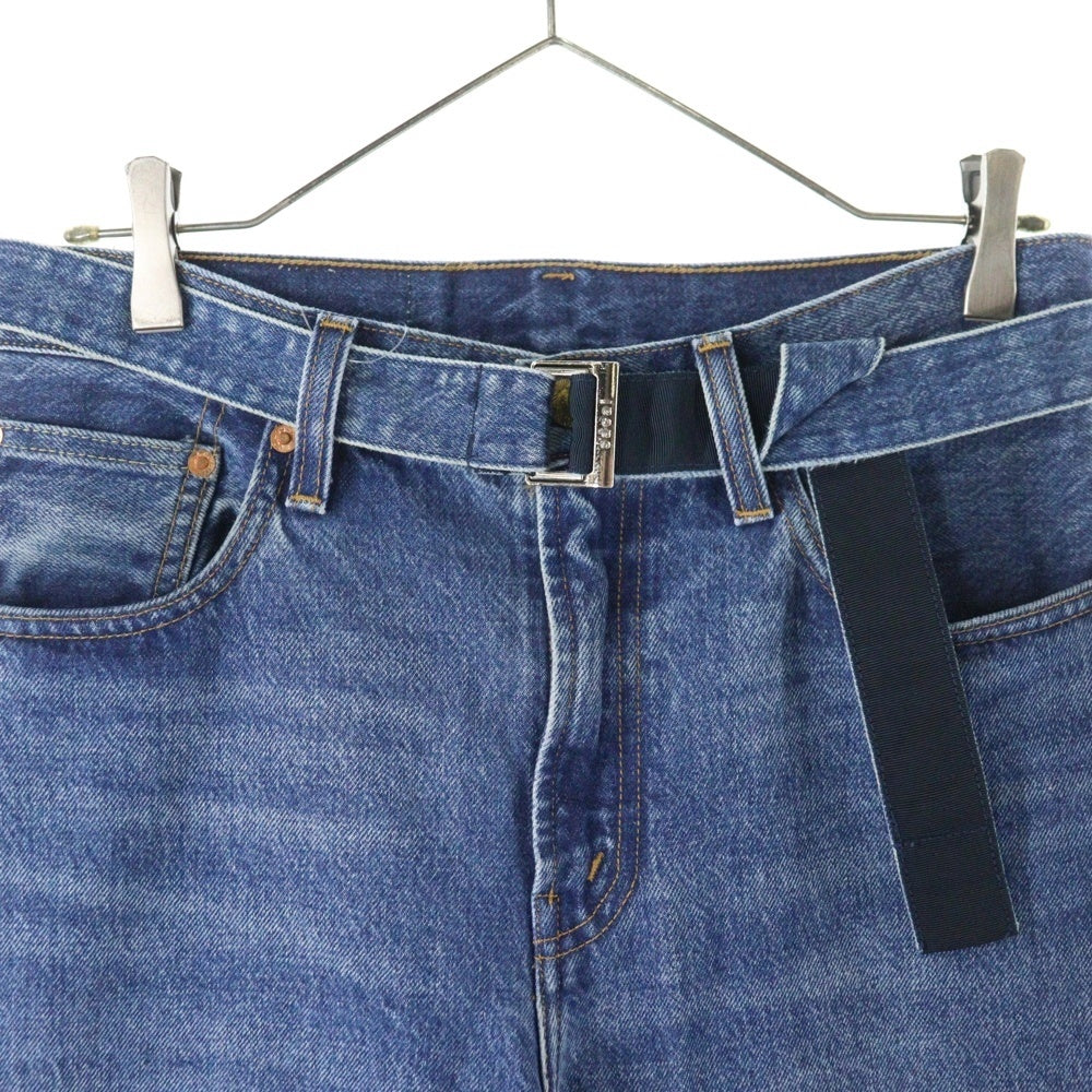 Sacai(サカイ) 25SS ×LEVI'S Denim Pants リーバイス ベルト ウォッシュド デニムパンツ インディゴ 25-0962S