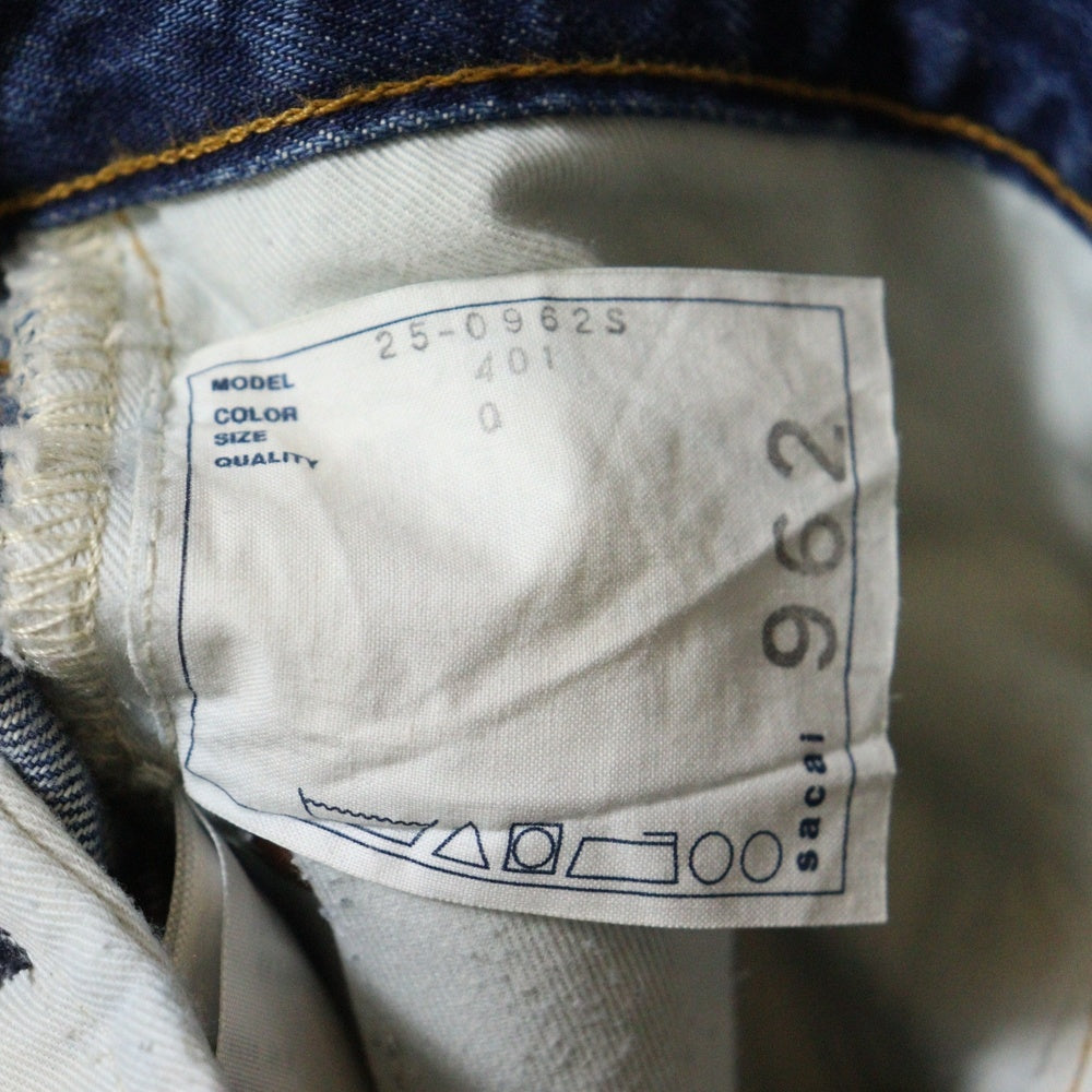 Sacai(サカイ) 25SS ×LEVI'S Denim Pants リーバイス ベルト ウォッシュド デニムパンツ インディゴ 25-0962S