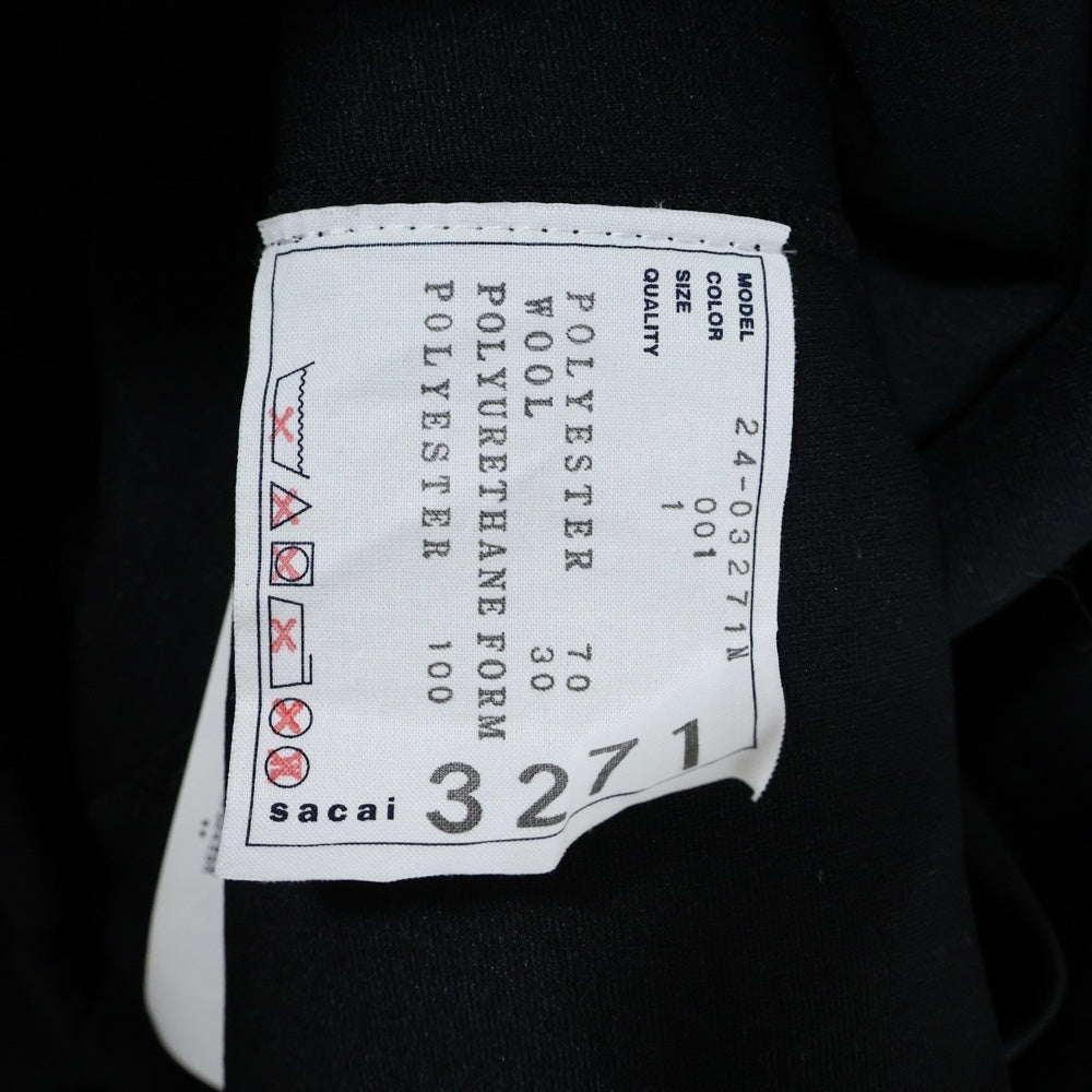 Sacai(サカイ) 24SS Suiting Bonding Pullover スーチング ボンディングプルオーバー ブラック 24-03271M