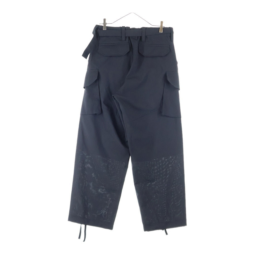 Sacai(サカイ) 25SS ベルテッド ポリウール カーゴパンツ ブラック 25