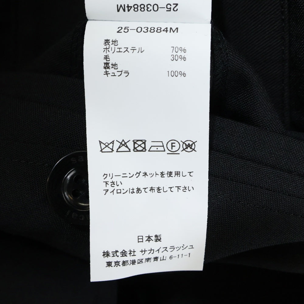 Sacai(サカイ) 25SS ベルテッド ポリウール カーゴパンツ ブラック 25