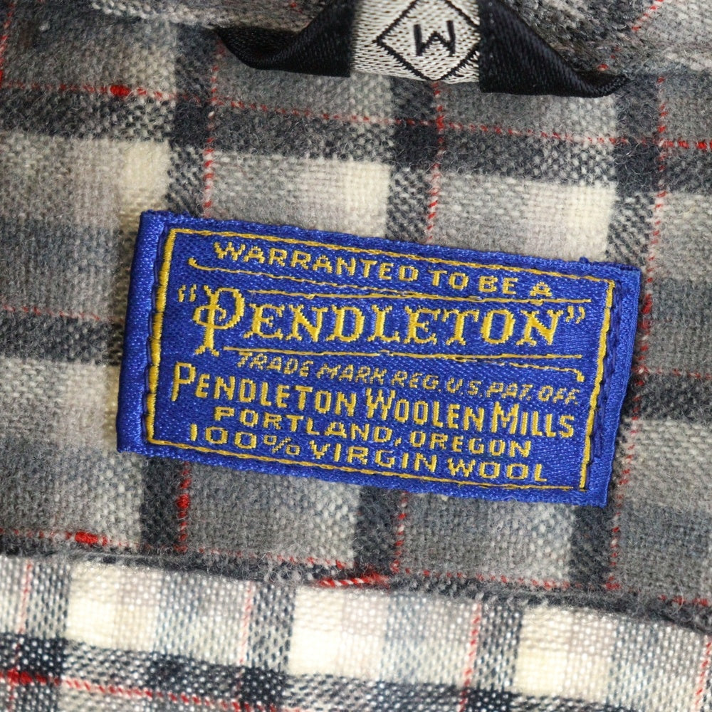 PENDLETON(ペンドルトン) 40S VINTAGE ヴィンテージ USA製 チェック柄 ウール ロングガウンコート グレー