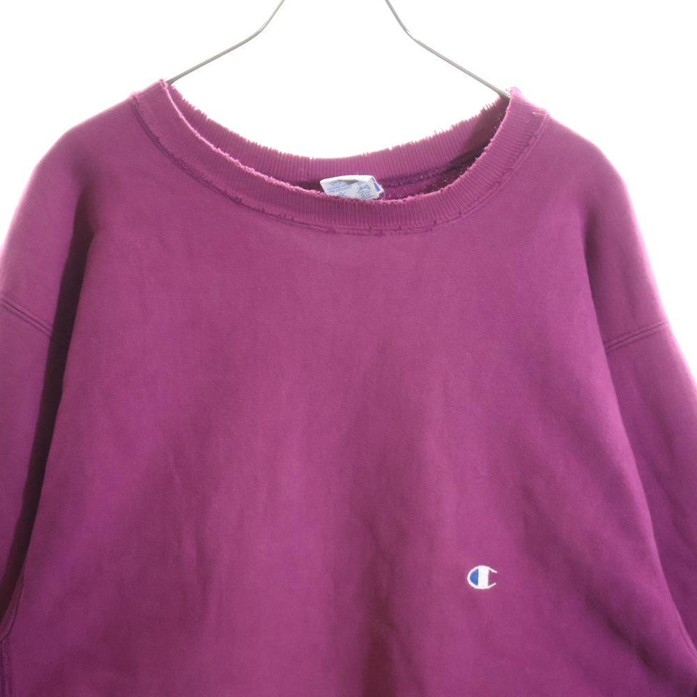 CHAMPION(チャンピオン) 90S VINTAGE REVERSE WEAVE USA製 リバースウィーブ 刺繍タグ クルーネック コットンスウェット トレーナー パープル