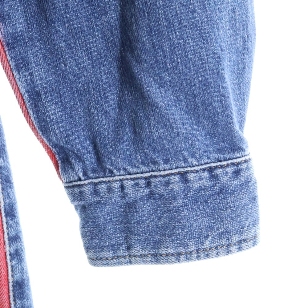 DIESEL(ディーゼル) DE-HORA-FS ライン切り替え ロゴデザイン 9B ダブル胸ポケット デニムシャツ ワンピース レディース インディゴ A05890