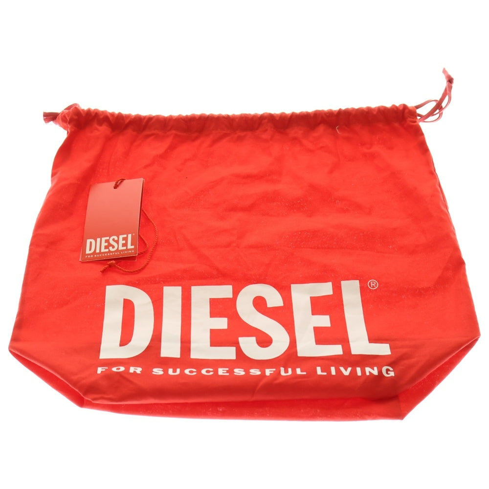 DIESEL(ディーゼル) 1DR-CROSSBODY Dロゴデザインプレート ダメージ加工 デニムショルダーバッグ ブルー X08708