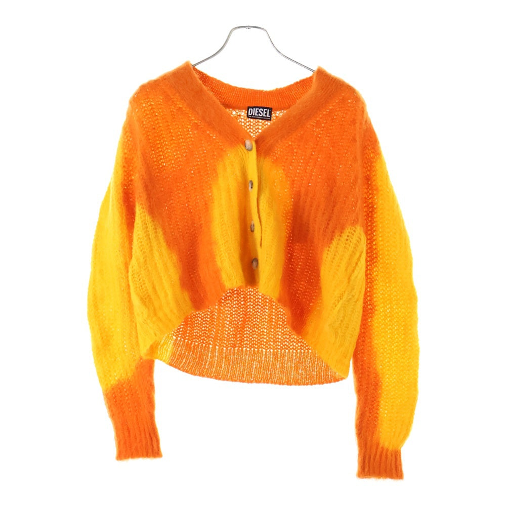 DIESEL(ディーゼル) M-ILLY 4B ショート丈 ツートーン ニット カーディガン レディース イエロー/オレンジ A06727
