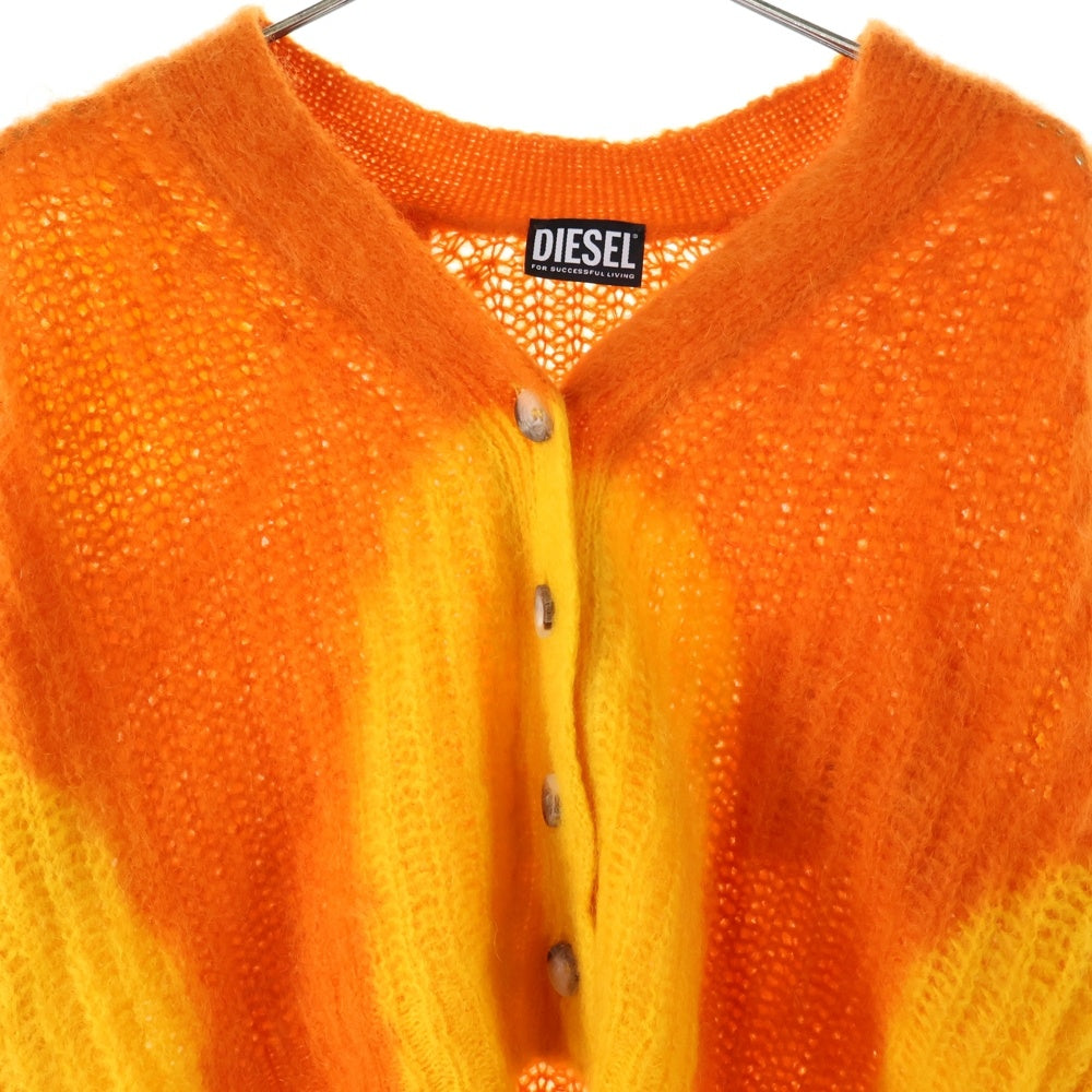 DIESEL(ディーゼル) M-ILLY 4B ショート丈 ツートーン ニット カーディガン レディース イエロー/オレンジ A06727