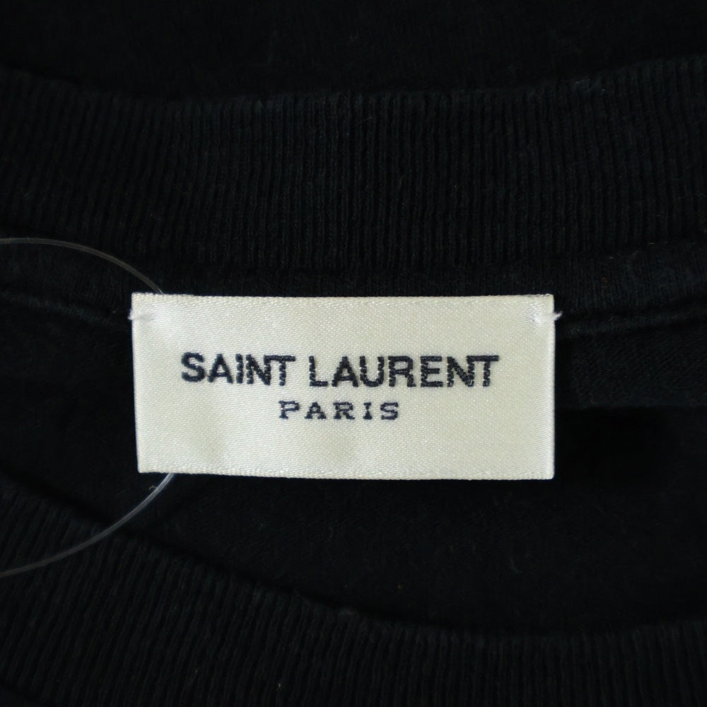 SAINT LAURENT PARIS(サンローランパリ) ロゴプリント Tシャツ 半袖カットソー ブラック/ブルー 480406