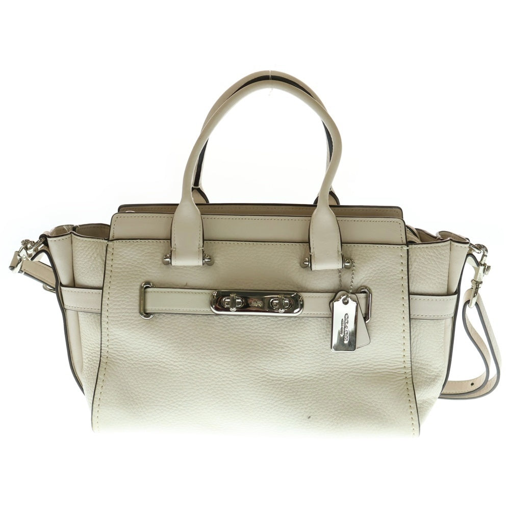 COACH(コーチ) スワッガー27 キャリーオール チャーム付き 2WAY ハンドバッグ ショルダーバッグ レディース ホワイト シルバー金具 K1721-87295