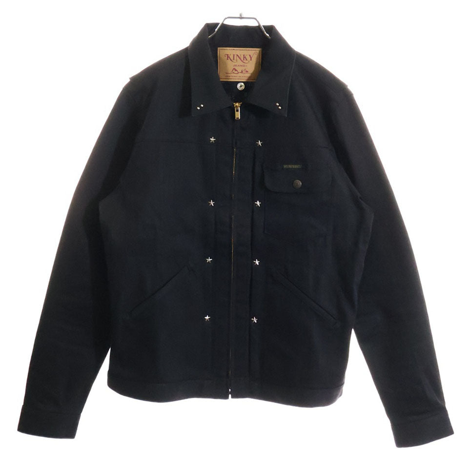 HYSTERIC GLAMOUR(ヒステリックグラマー) KINKY JEANS キンキー ジーンズ スター スタッズ ジップアップ デニムジャケット ブラック 02181AB07