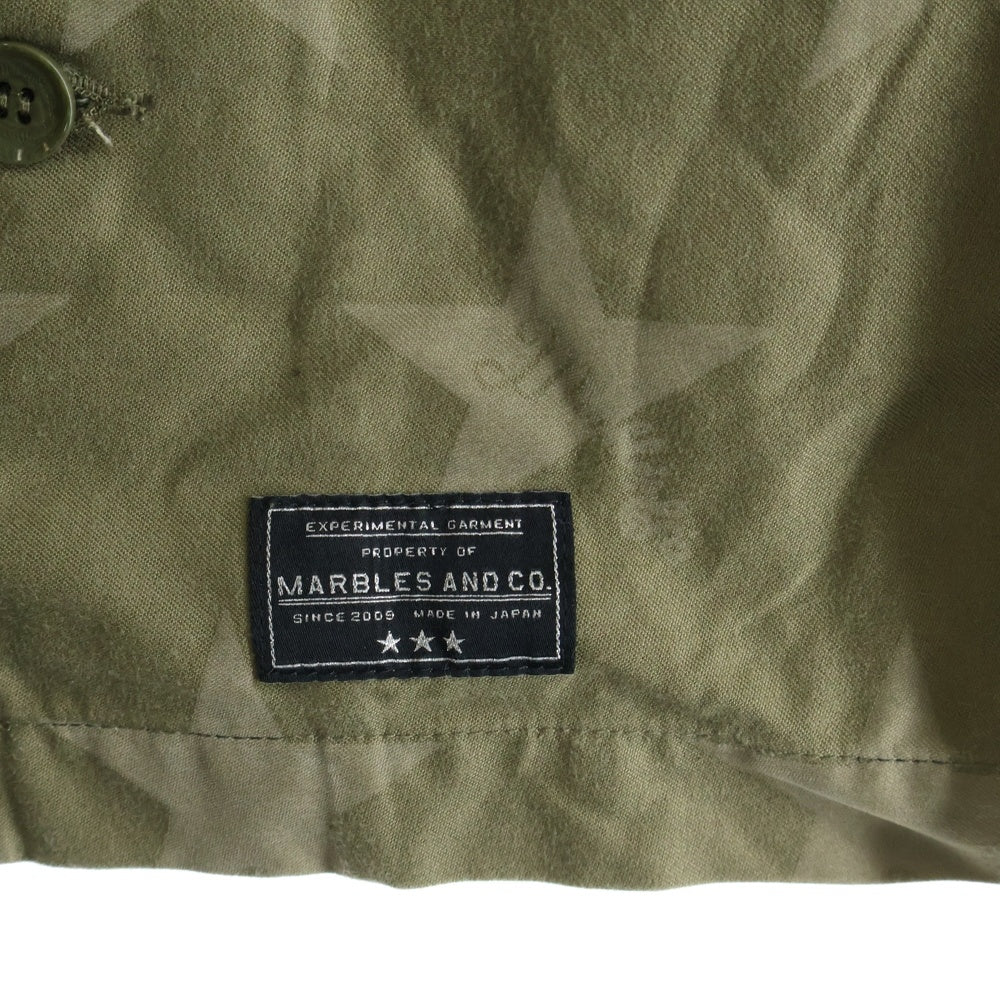 Marbles(マーブルズ) BDU SHIRT スター ロゴ ミリタリー コットン シャツ ジャケット カーキ MSH-S1802